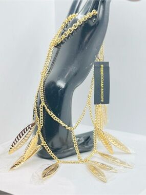 Brand new, Rebecca Minkoff Gold Leaf Multi-Layer Necklace